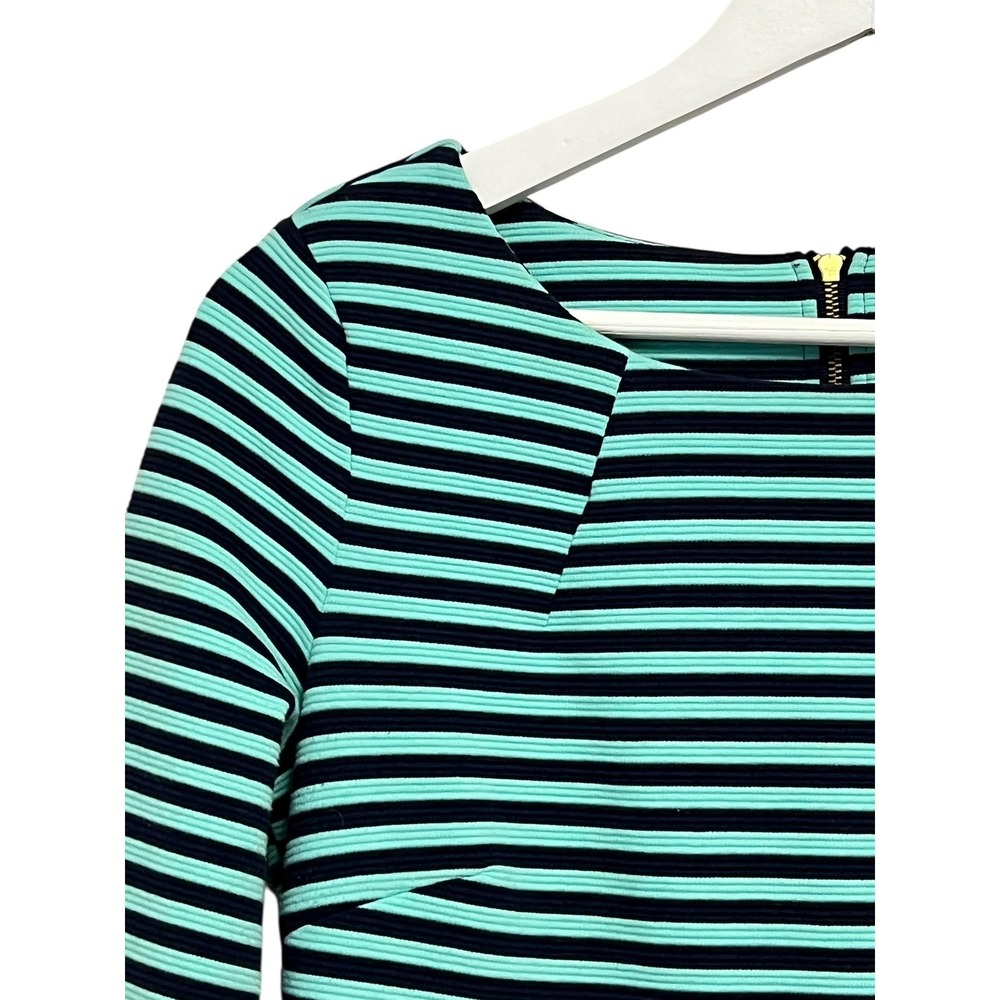 Lilly Pulitzer Mint Green and Black Striped Long Sleeve Dress - Picture 4 of 12
